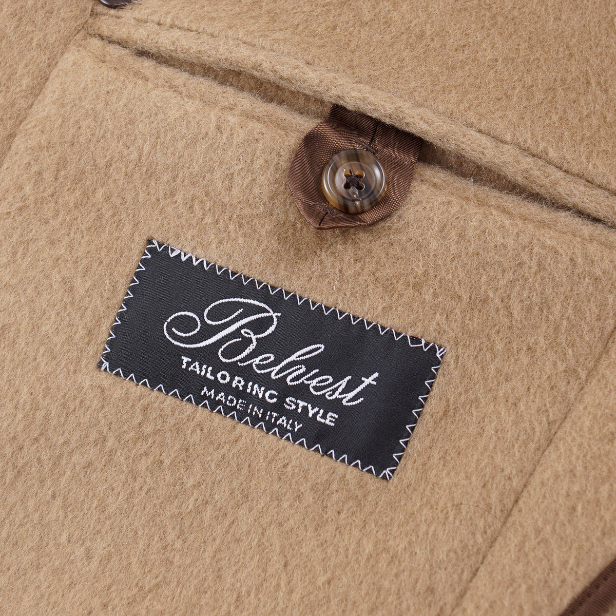 Belvest Wool Pea Coat with Hood