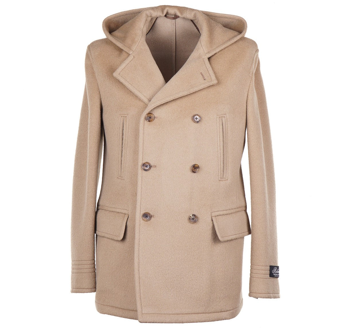 Belvest Wool Pea Coat with Hood