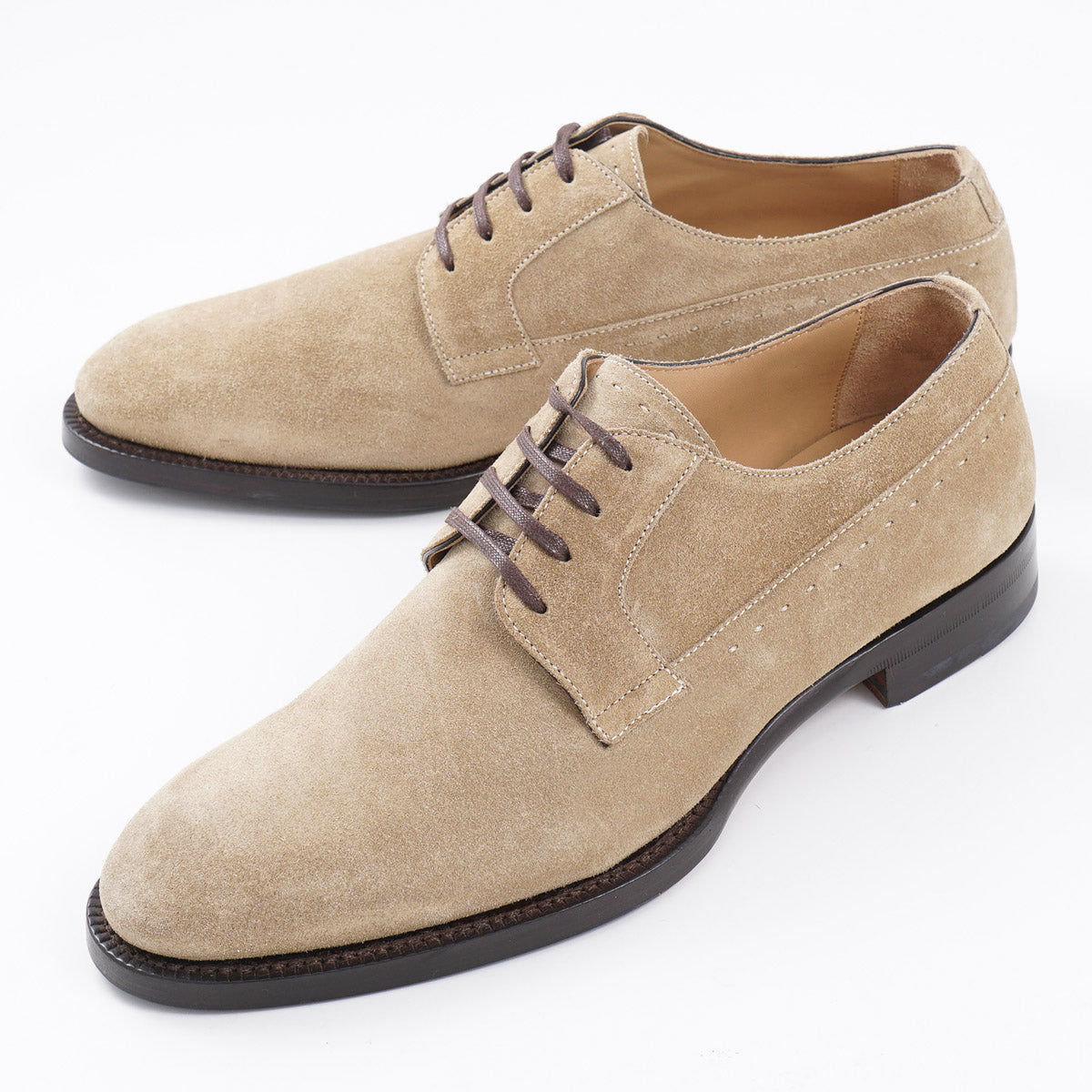 Isaia Tan Calf Suede Derby - Top Shelf Apparel