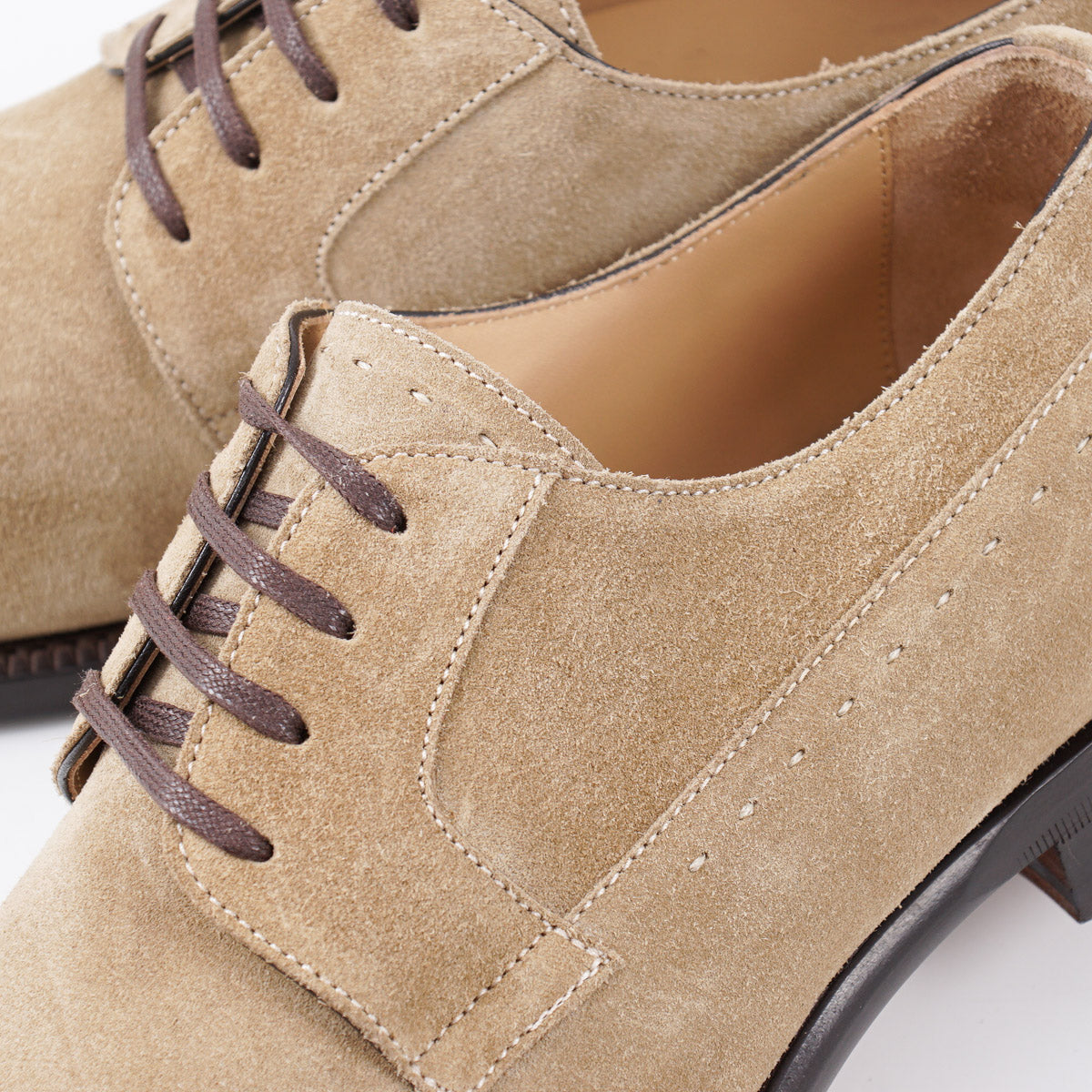 Isaia Tan Calf Suede Derby - Top Shelf Apparel