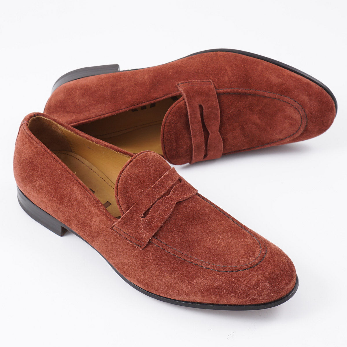 Isaia Unlined Suede Penny Loafer - Top Shelf Apparel