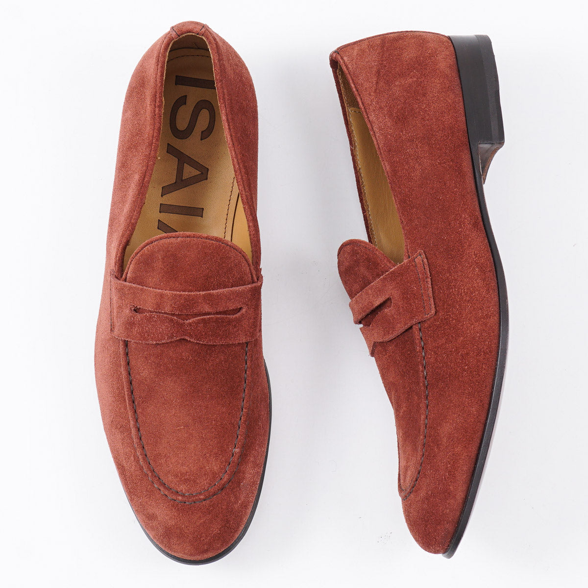 Isaia Unlined Suede Penny Loafer - Top Shelf Apparel