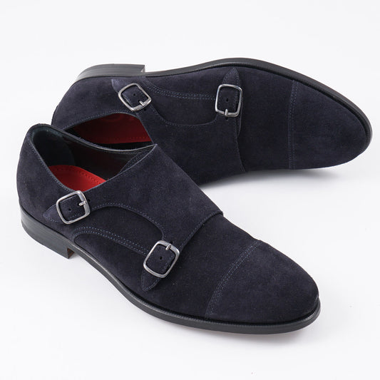 Isaia Suede Double Monk Strap