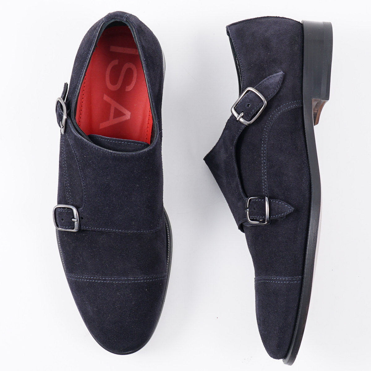 Isaia Suede Double Monk Strap