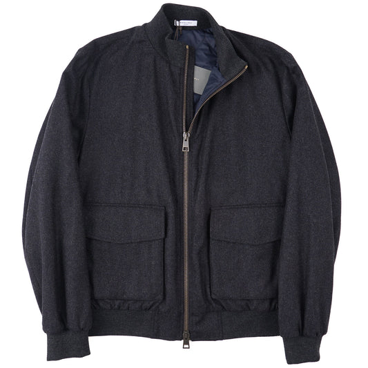 Boglioli Padded Flannel Wool Bomber Jacket