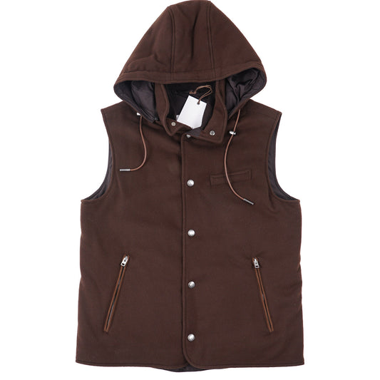 Manto Flannel Cashmere Vest with Hood