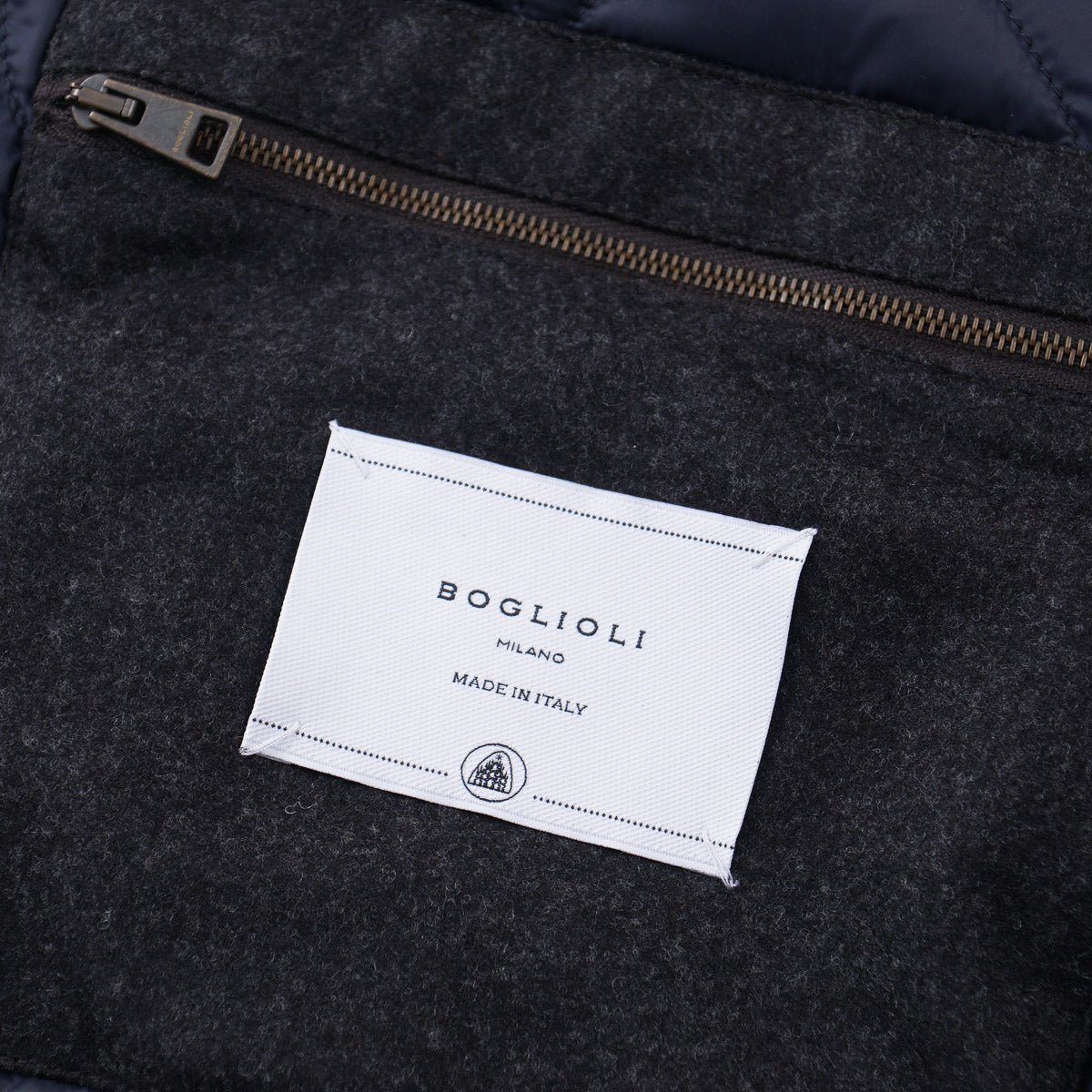 Boglioli Padded Flannel Wool Bomber Jacket