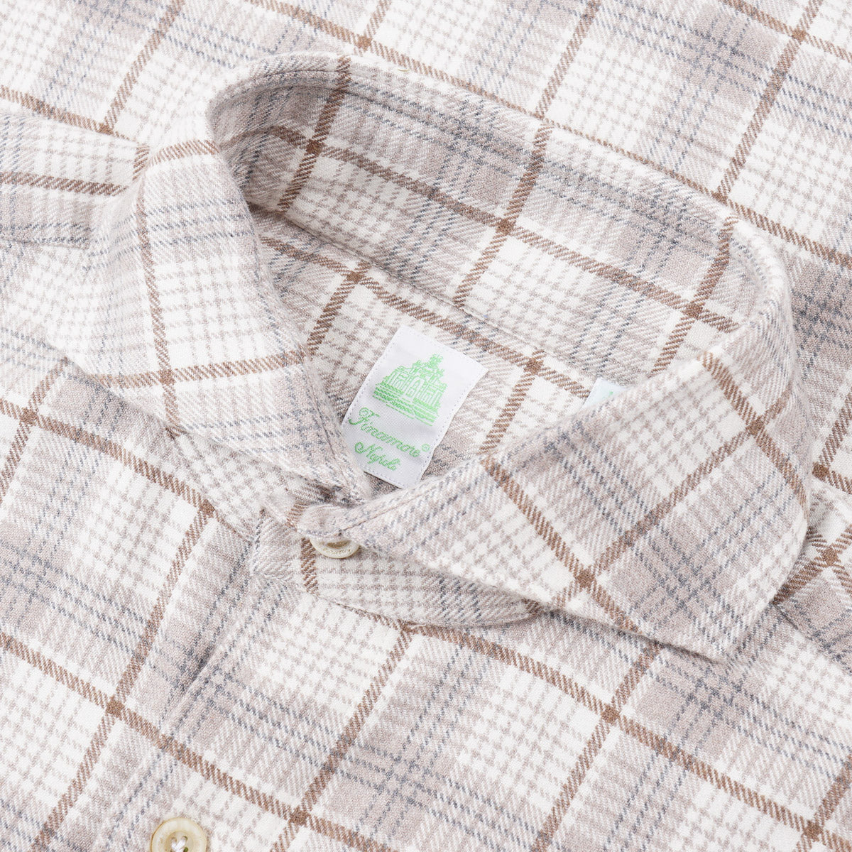 Finamore Flannel Cotton-Cashmere Shirt