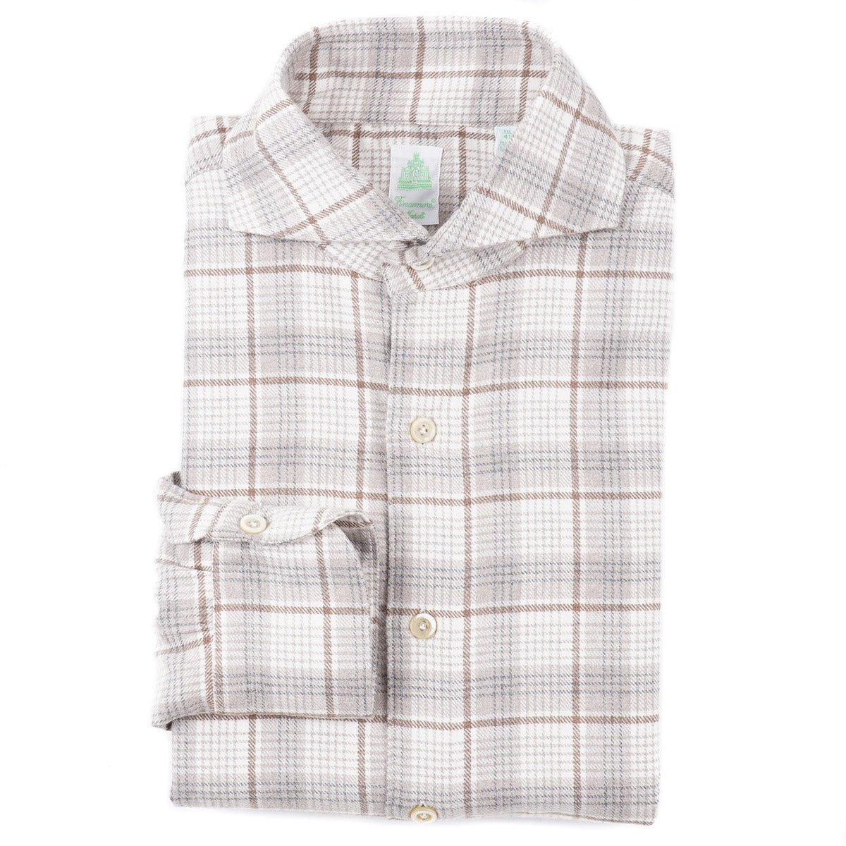 Finamore Flannel Cotton-Cashmere Shirt