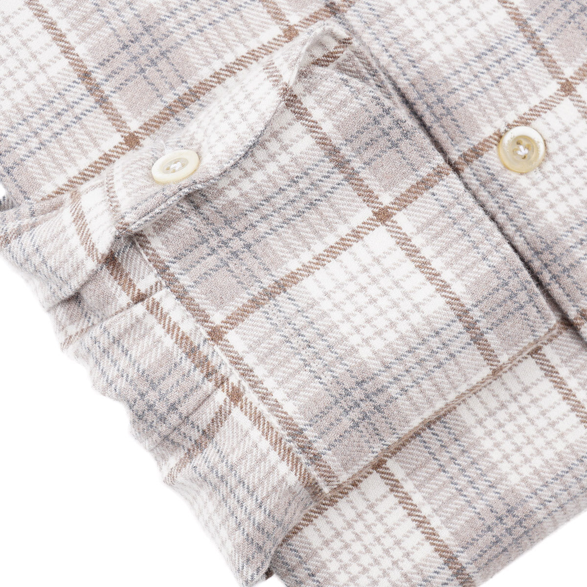 Finamore Flannel Cotton-Cashmere Shirt