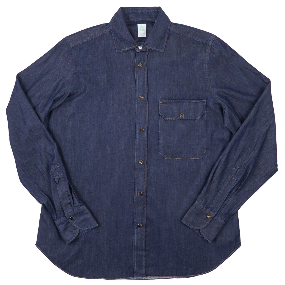 Finamore Snap-Front Chambray Denim Shirt