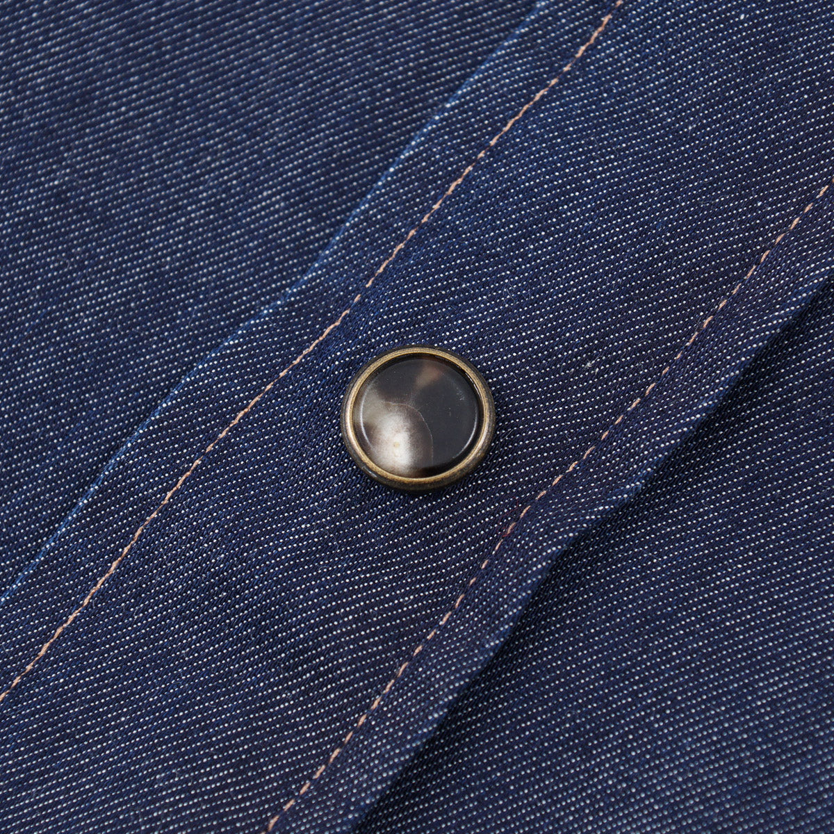 Finamore Snap-Front Chambray Denim Shirt