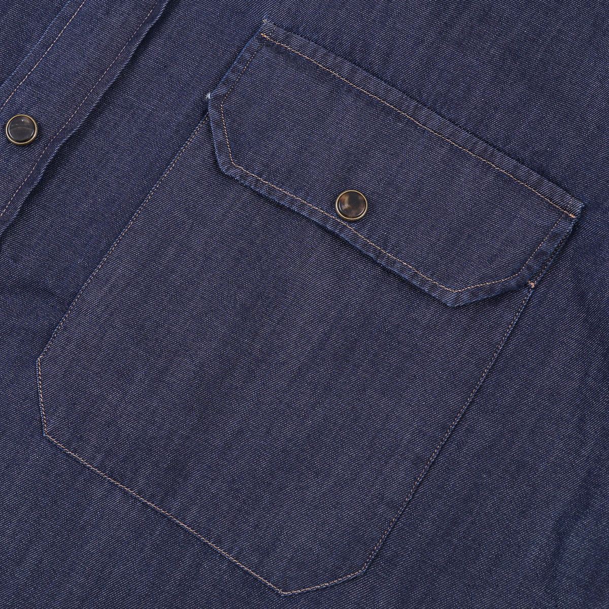 Finamore Snap-Front Chambray Denim Shirt