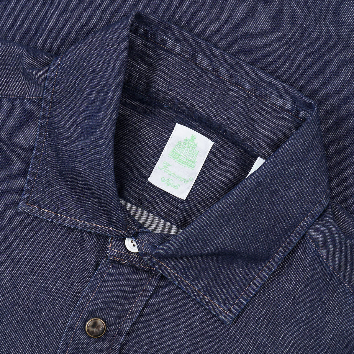 Finamore Snap-Front Chambray Denim Shirt
