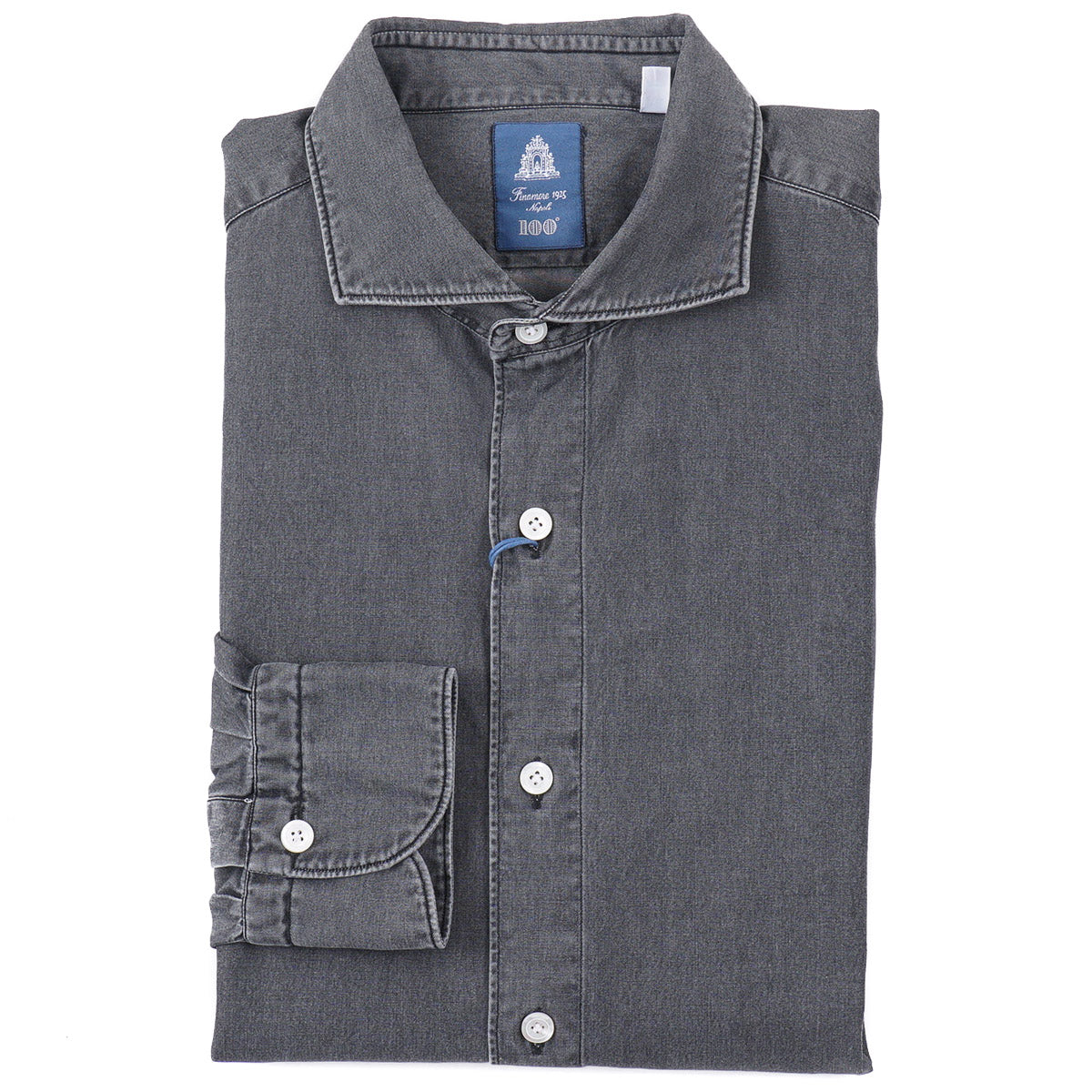 Finamore Slim-Fit Denim Cotton Shirt