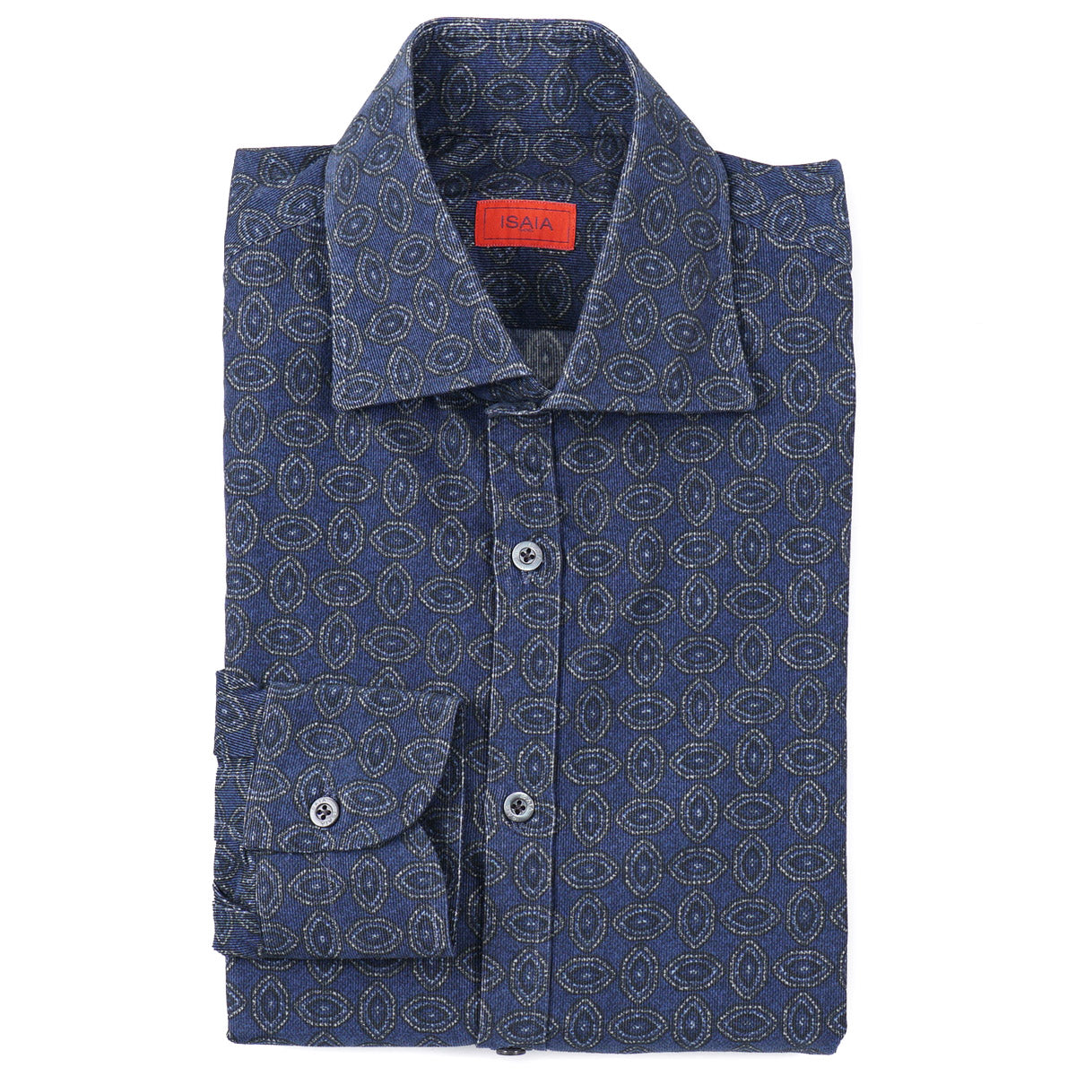 Isaia Printed Micro Corduroy Sport Shirt