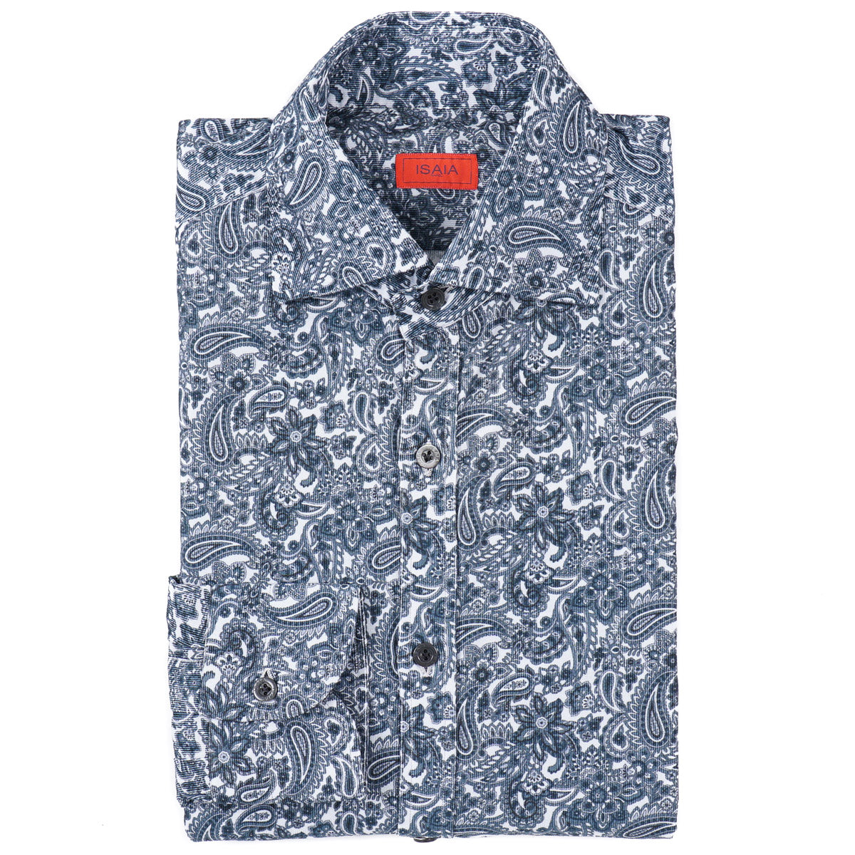 Isaia Printed Micro Corduroy Sport Shirt - Top Shelf Apparel