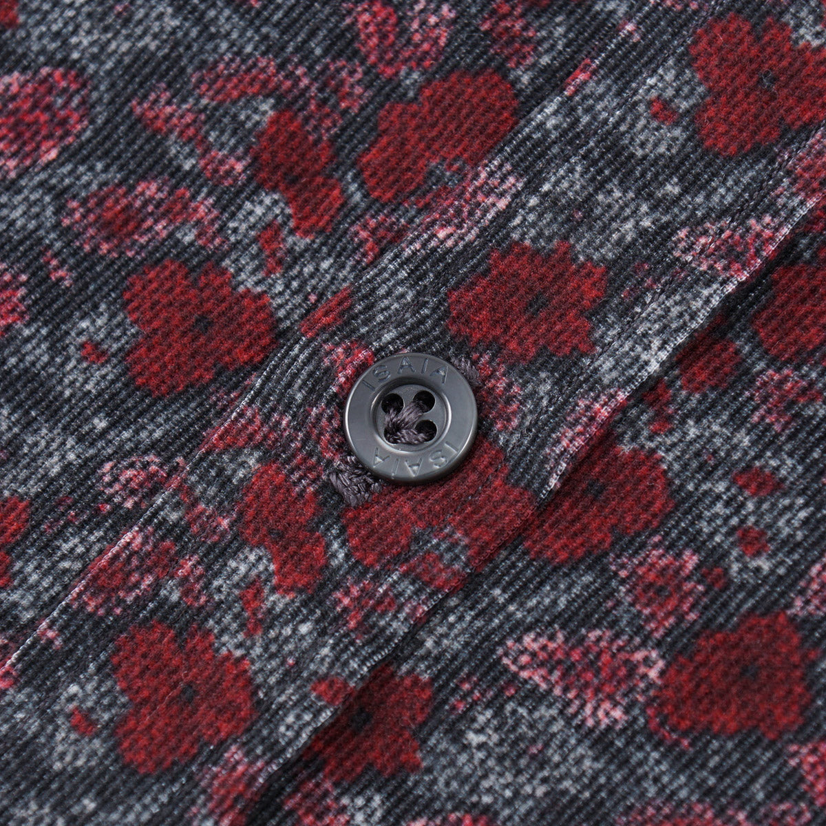 Isaia Printed Micro Corduroy Sport Shirt