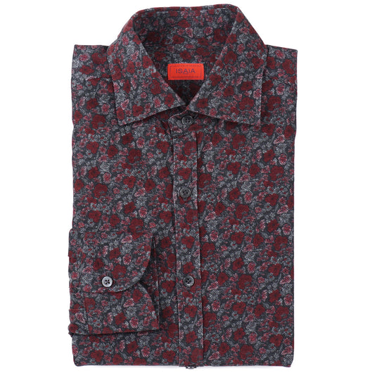 Isaia Printed Micro Corduroy Sport Shirt - Top Shelf Apparel