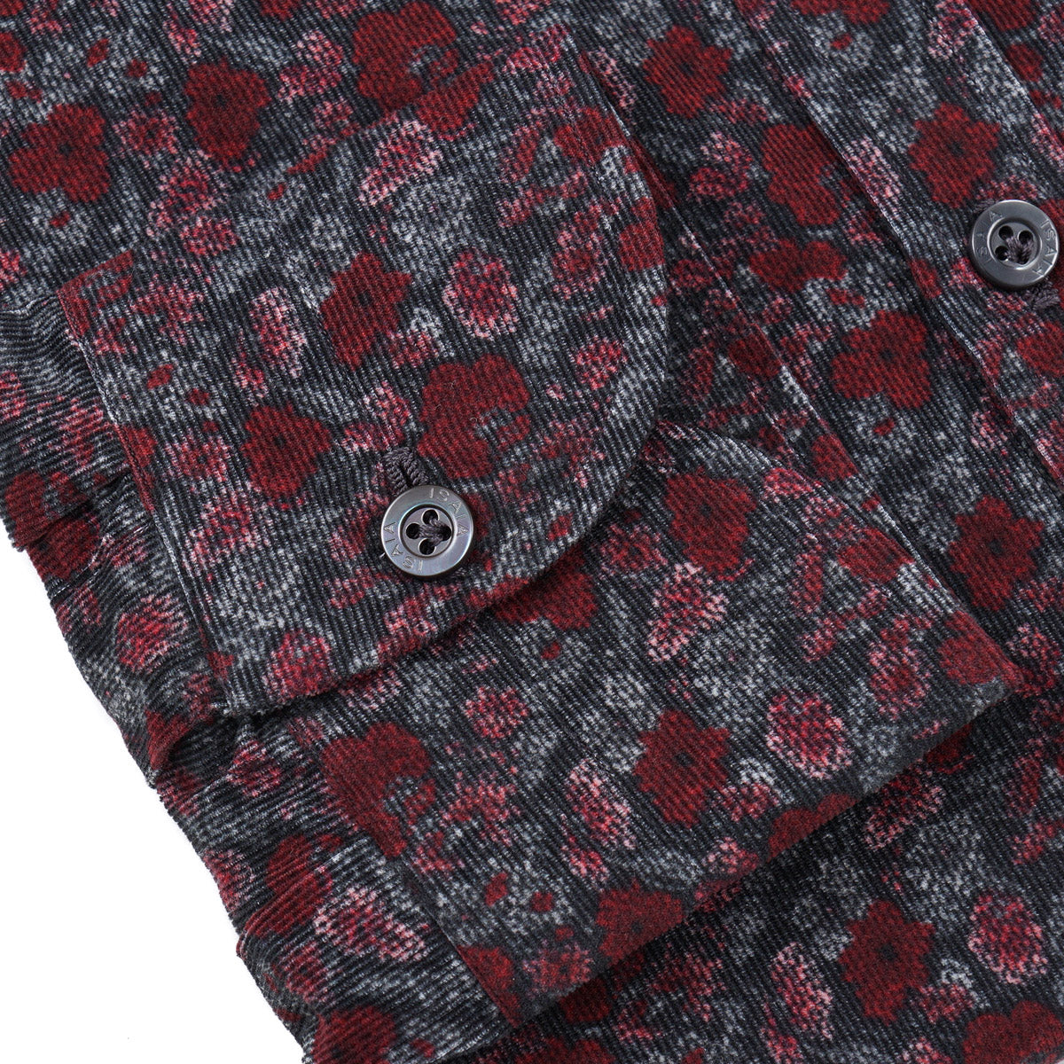 Isaia Printed Micro Corduroy Sport Shirt