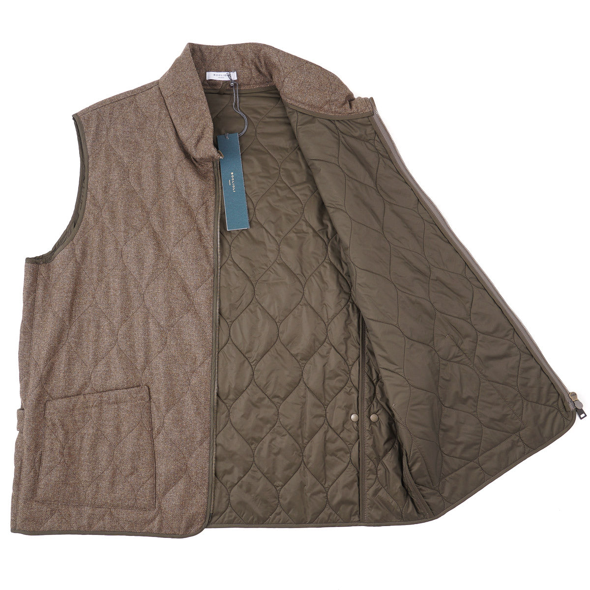Boglioli Quilted Flannel Wool Vest