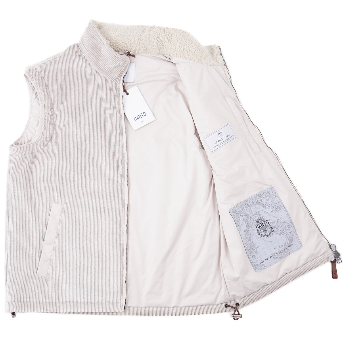 Manto Corduroy Vest with Shearling Collar