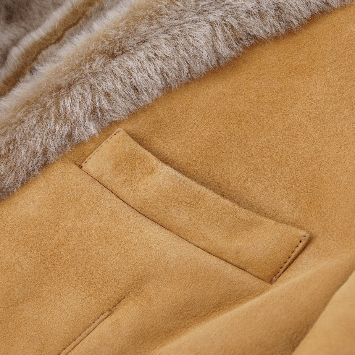 Isaia Plush Shearling Leather Blazer
