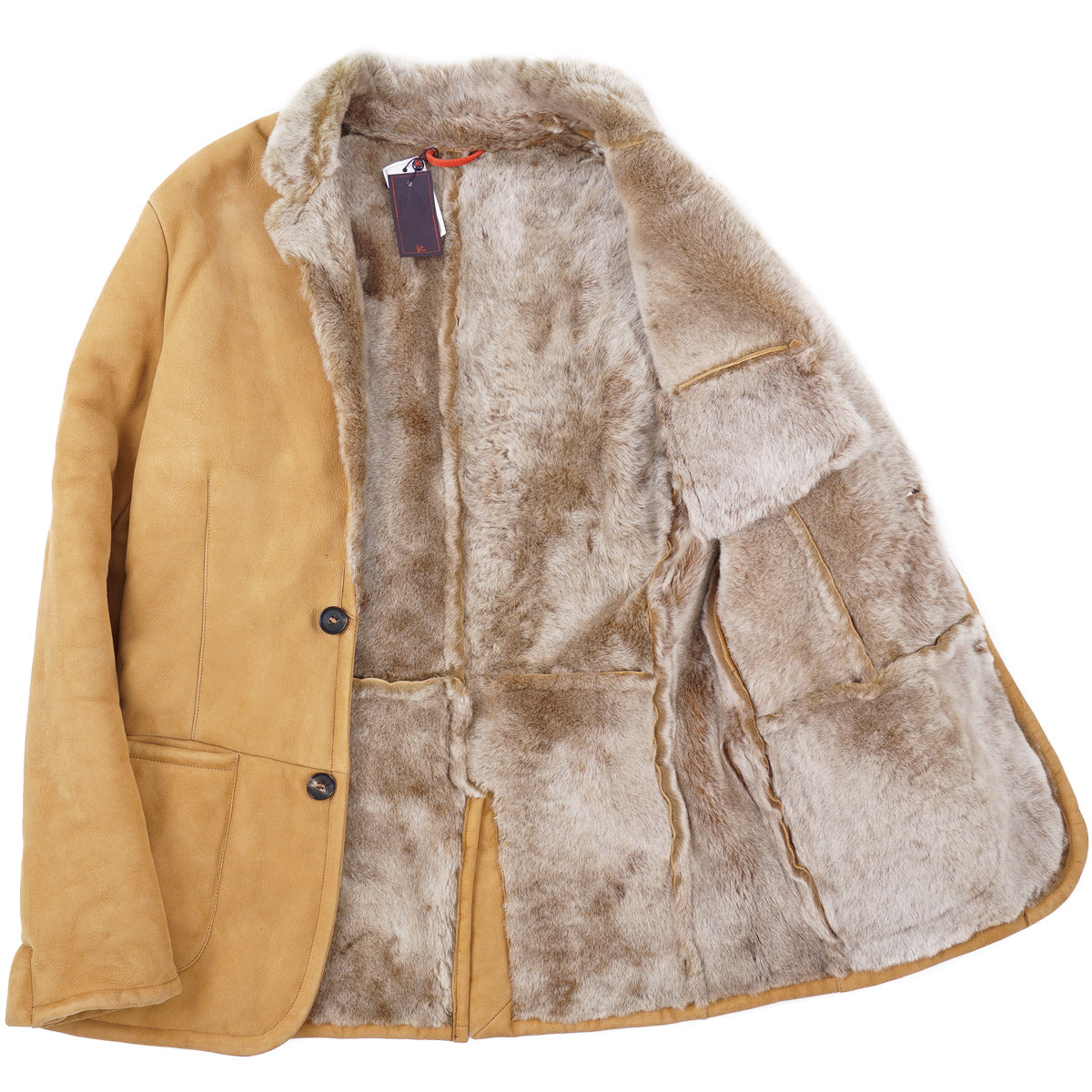 Isaia Plush Shearling Leather Blazer
