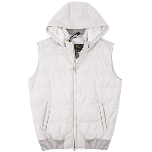 Enrico Mandelli Wool-Cashmere Down Vest with Hood