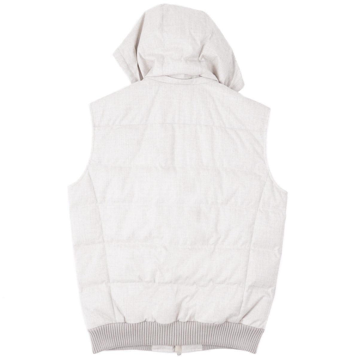 Enrico Mandelli Wool-Cashmere Down Vest with Hood