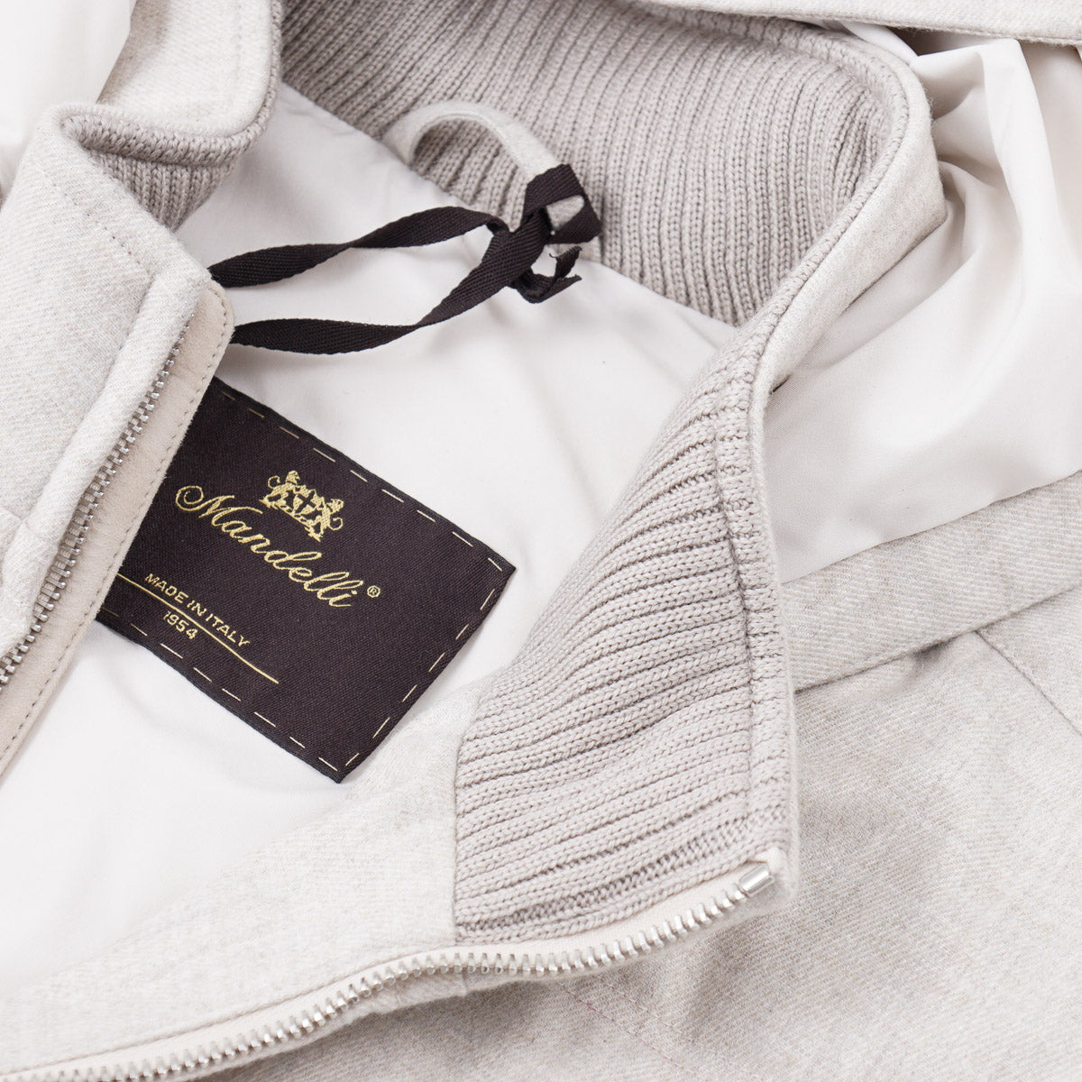 Enrico Mandelli Wool-Cashmere Down Vest with Hood