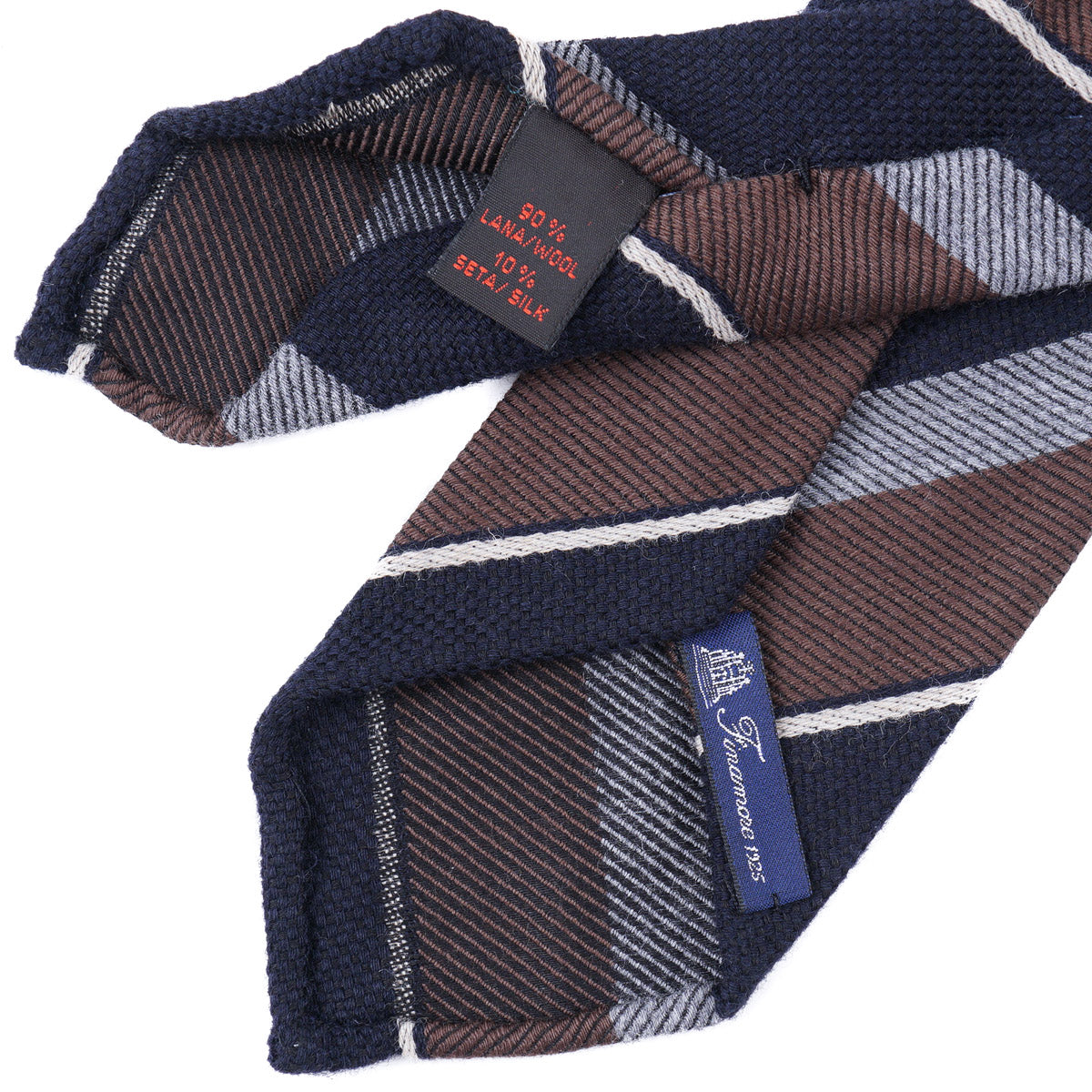 Finamore Soft-Constructed Wool-Silk Tie