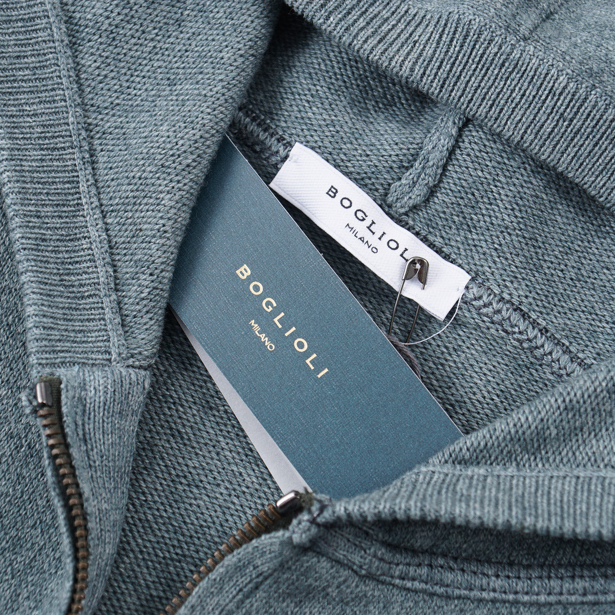 Boglioli Cotton-Cashmere-Silk Hooded Sweater