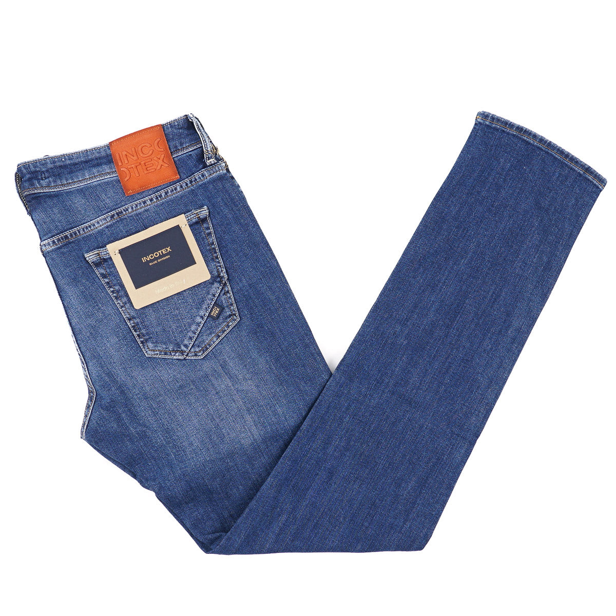 Incotex Slim-Fit Medium Blue Denim Jeans - Top Shelf Apparel