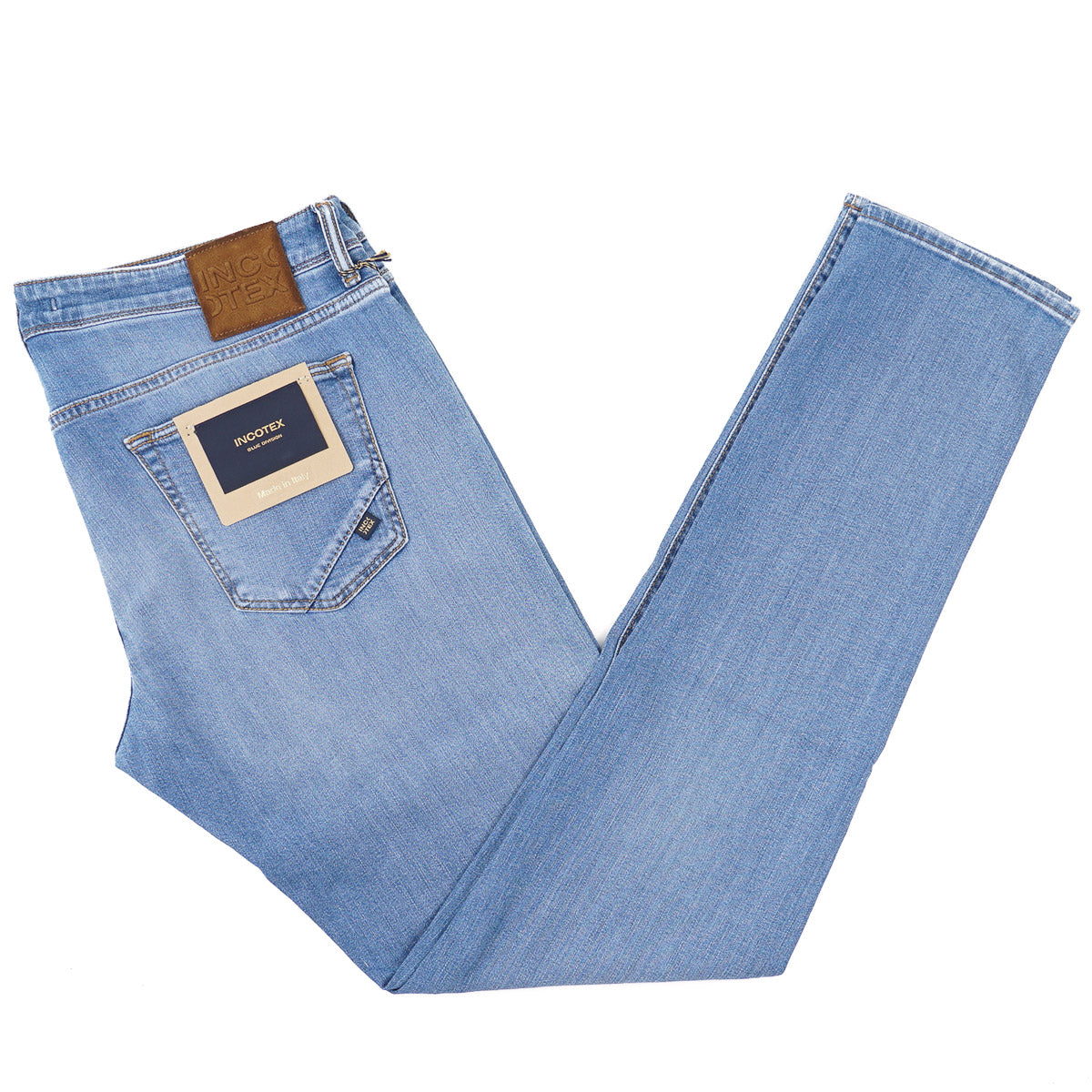 Incotex Slim-Fit Light Blue Denim Jeans - Top Shelf Apparel