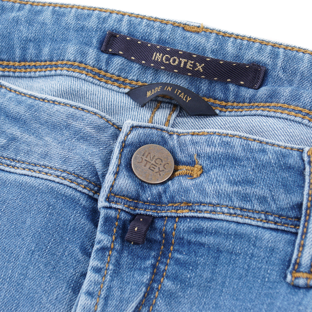 Incotex Slim-Fit Light Blue Denim Jeans - Top Shelf Apparel