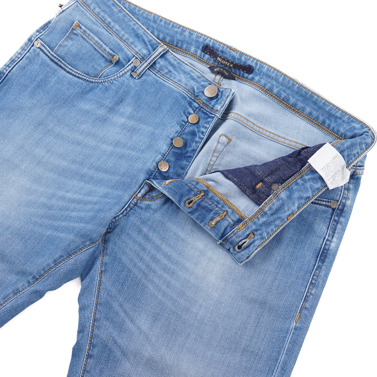 Incotex Slim-Fit Light Blue Denim Jeans - Top Shelf Apparel