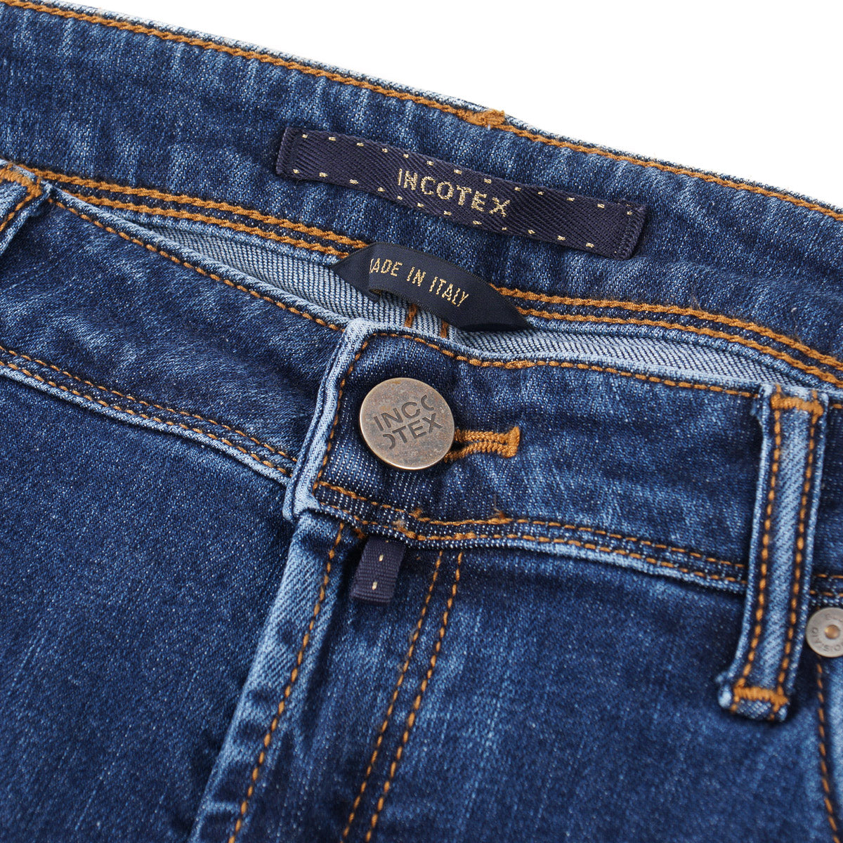 Incotex Slim-Fit Rinsed Blue Denim Jeans - Top Shelf Apparel