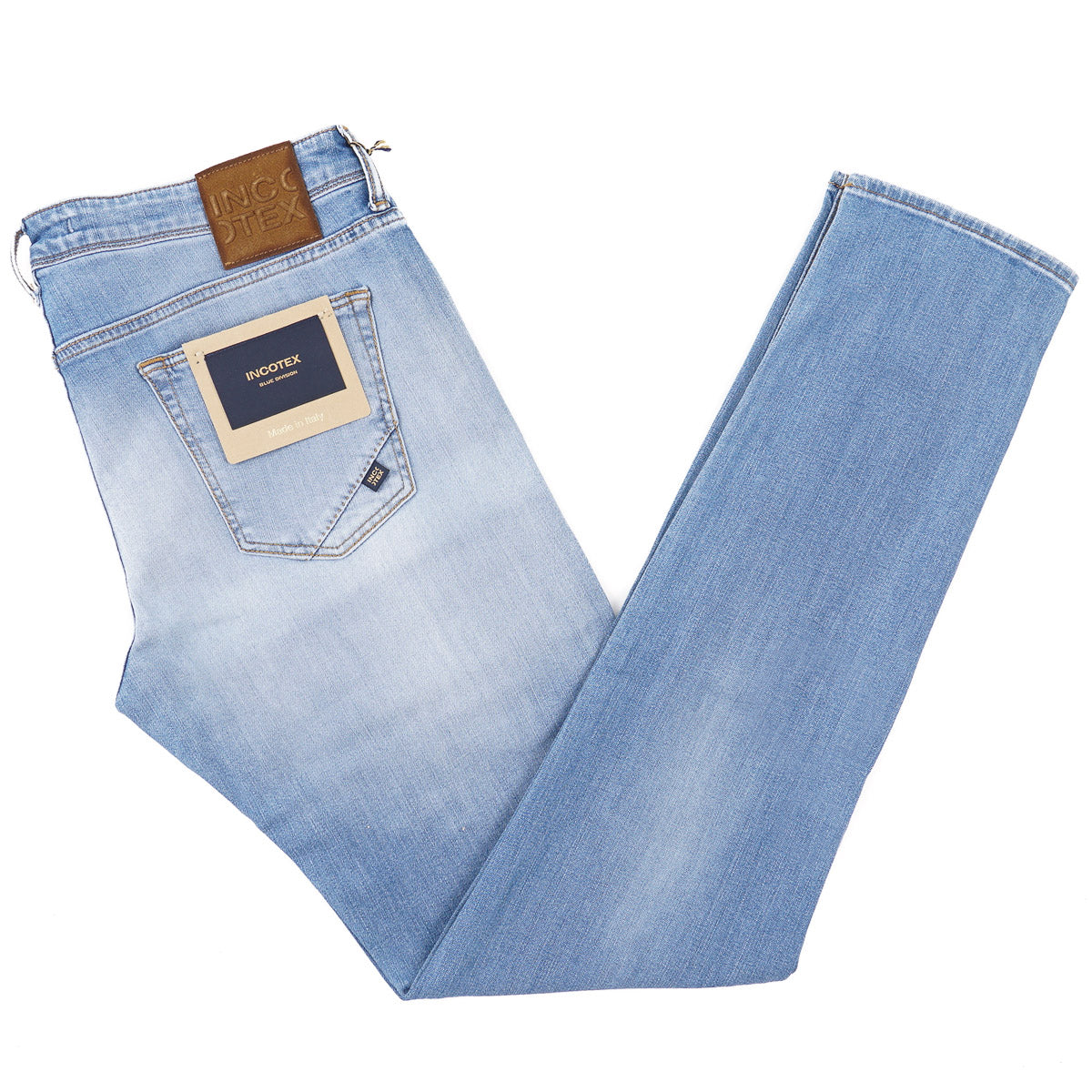 Incotex Slim-Fit Light Blue Denim Jeans - Top Shelf Apparel