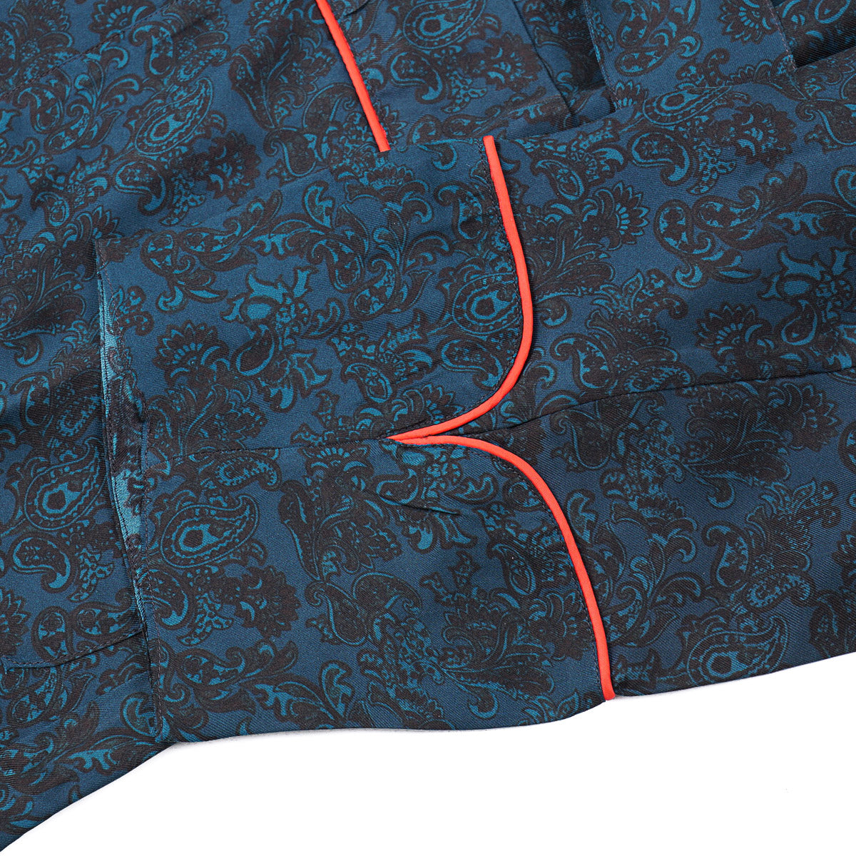 Isaia Printed Silk Belted Robe