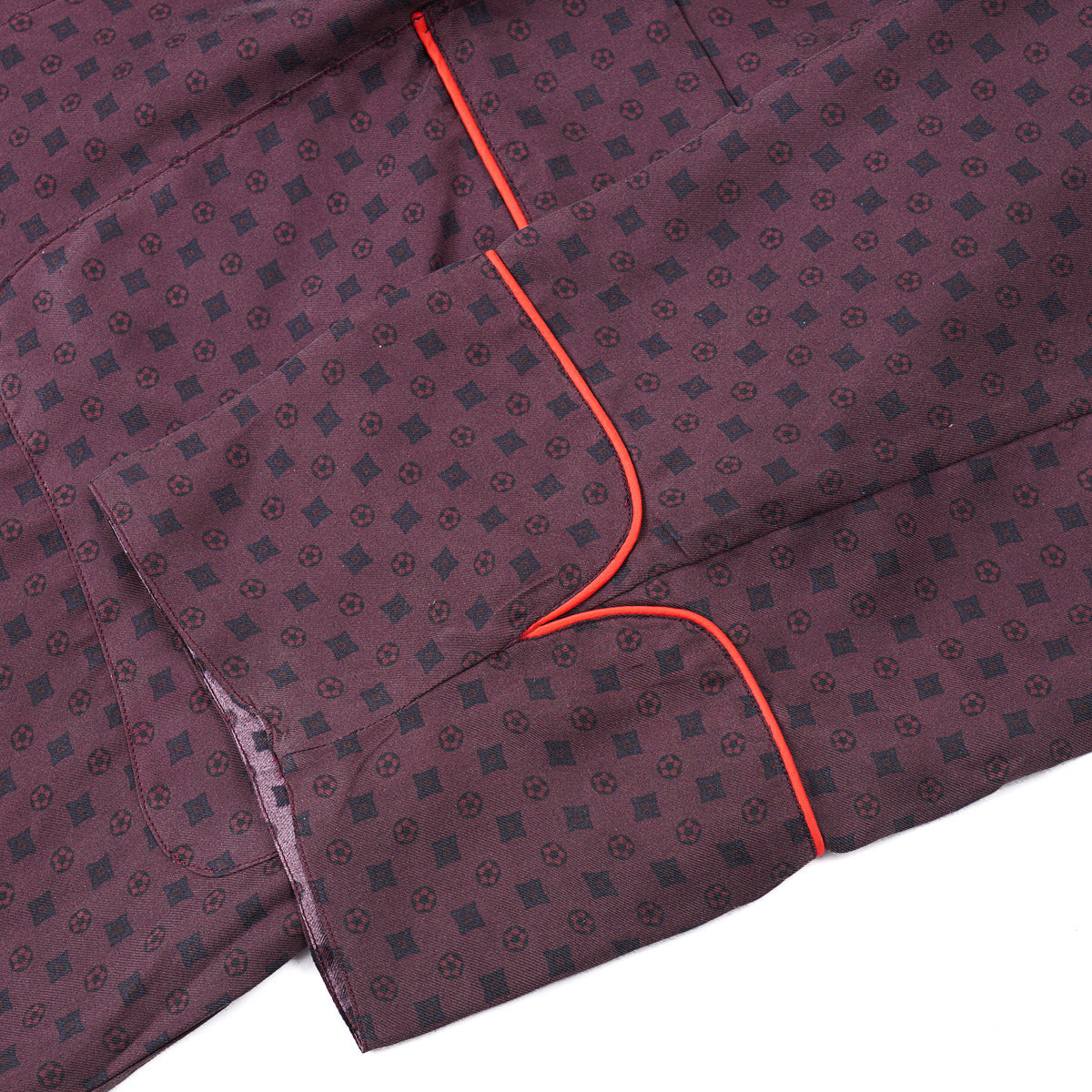 Isaia Printed Silk Belted Robe