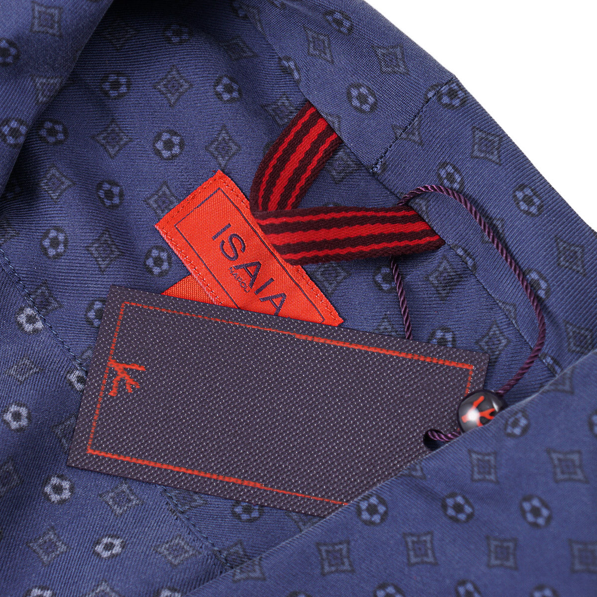 Isaia Printed Silk Belted Robe