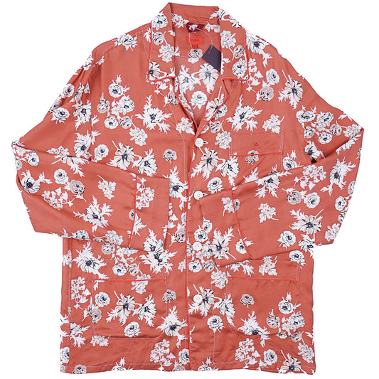 Isaia Printed Floral Silk Pajama Shirt
