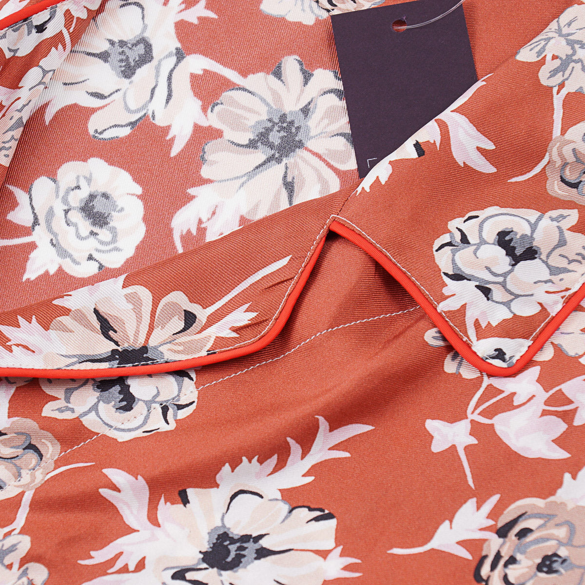 Isaia Printed Floral Silk Pajama Shirt
