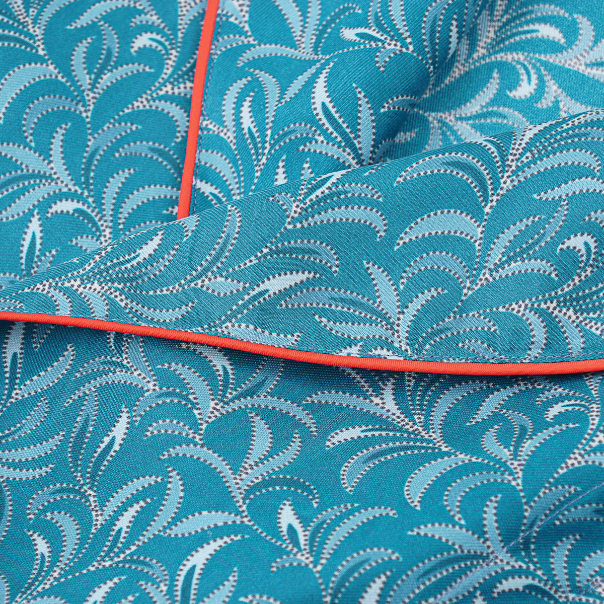 Isaia Printed Silk Smoking Jacket Robe