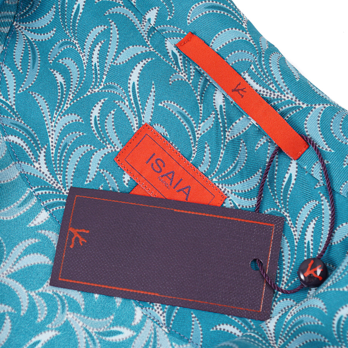 Isaia Printed Silk Smoking Jacket Robe
