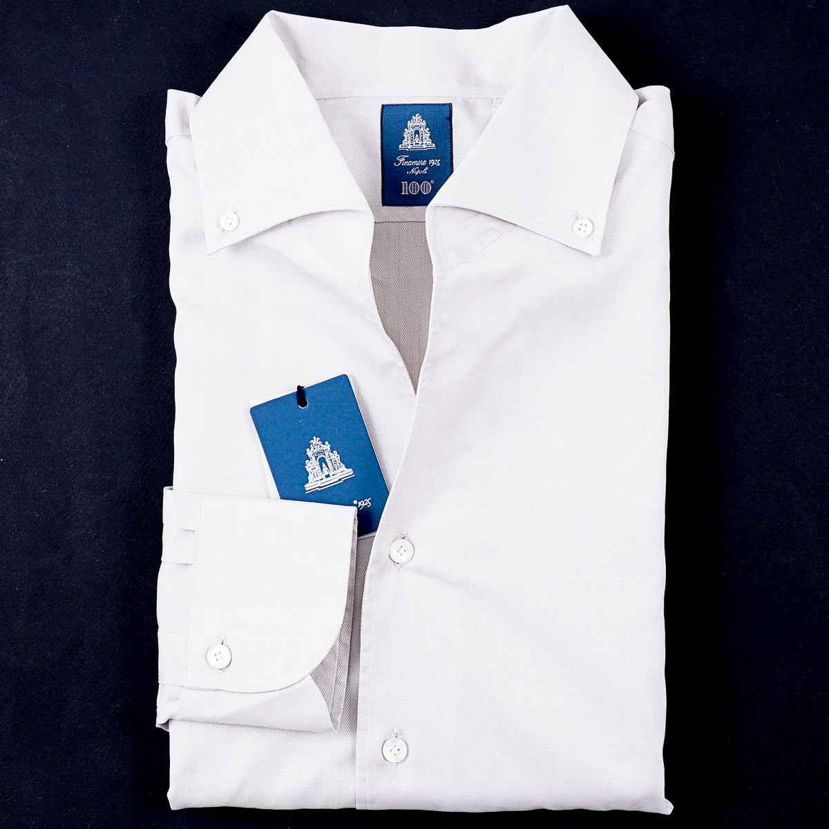 Finamore Woven Cotton Spread Collar Shirt