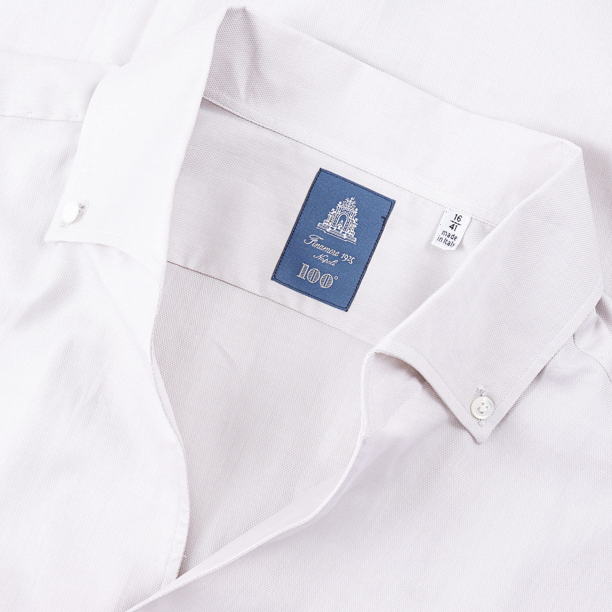 Finamore Woven Cotton Spread Collar Shirt