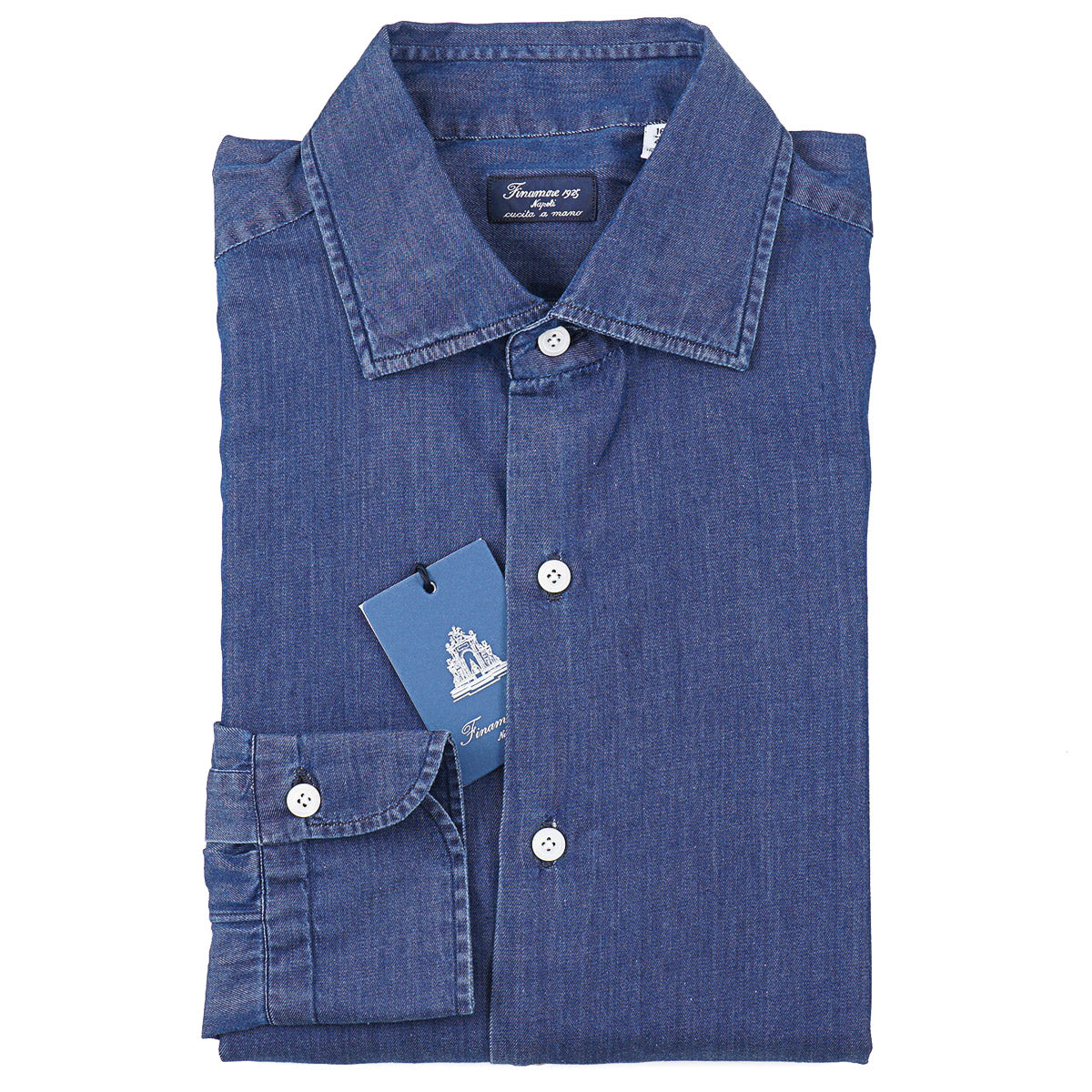 Finamore Chambray Denim Cotton Shirt