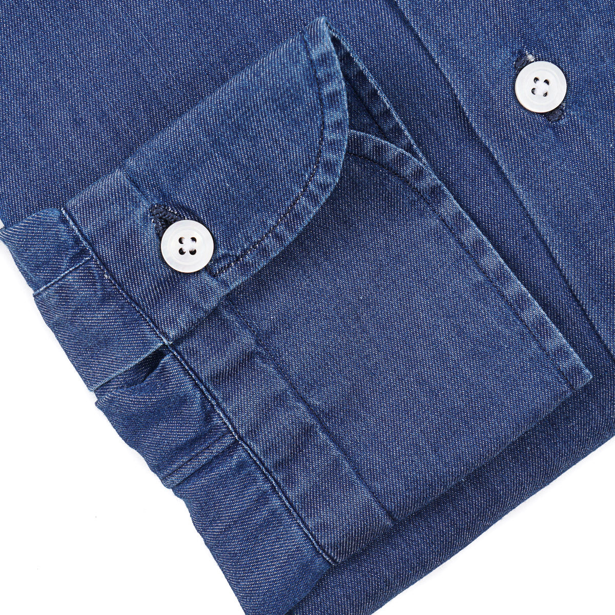 Finamore Chambray Denim Cotton Shirt